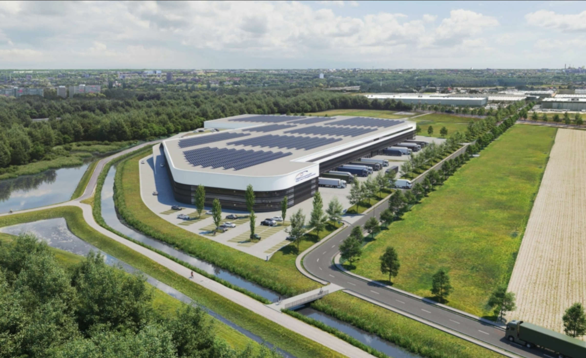 Luchtfoto duurzaam bedrijfspand Ridderkerk